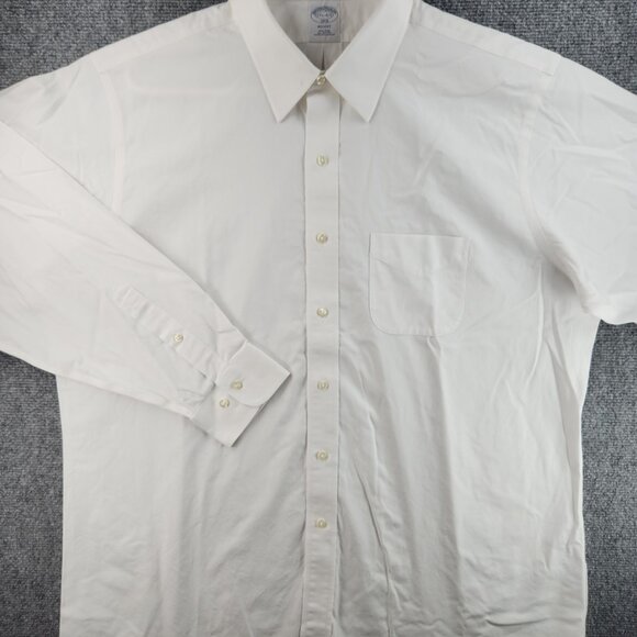 Brooks Brothers Cotton Regent Non-Iron White 17.5 4/5 Pocket Shirt Button Up - Picture 2 of 16